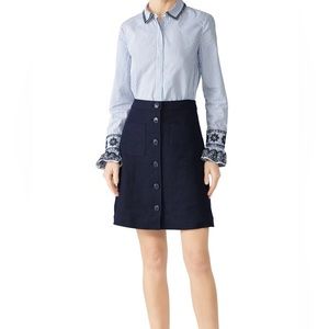 Tory Burch Linen Button Front Skirt